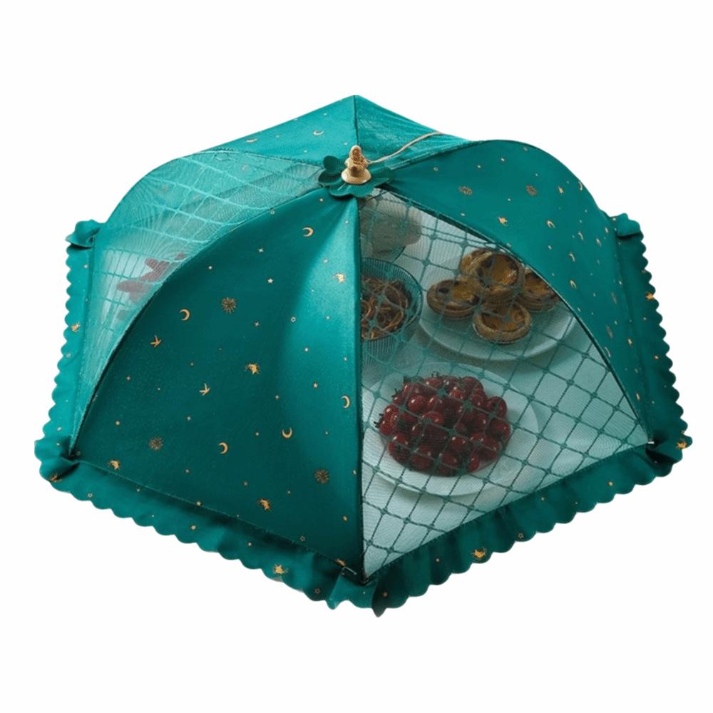 Umbrella Shape Food Cover Breathable Mesh Dining Table Dish Tent Pop-Up Mesh Screen Kitchen Use