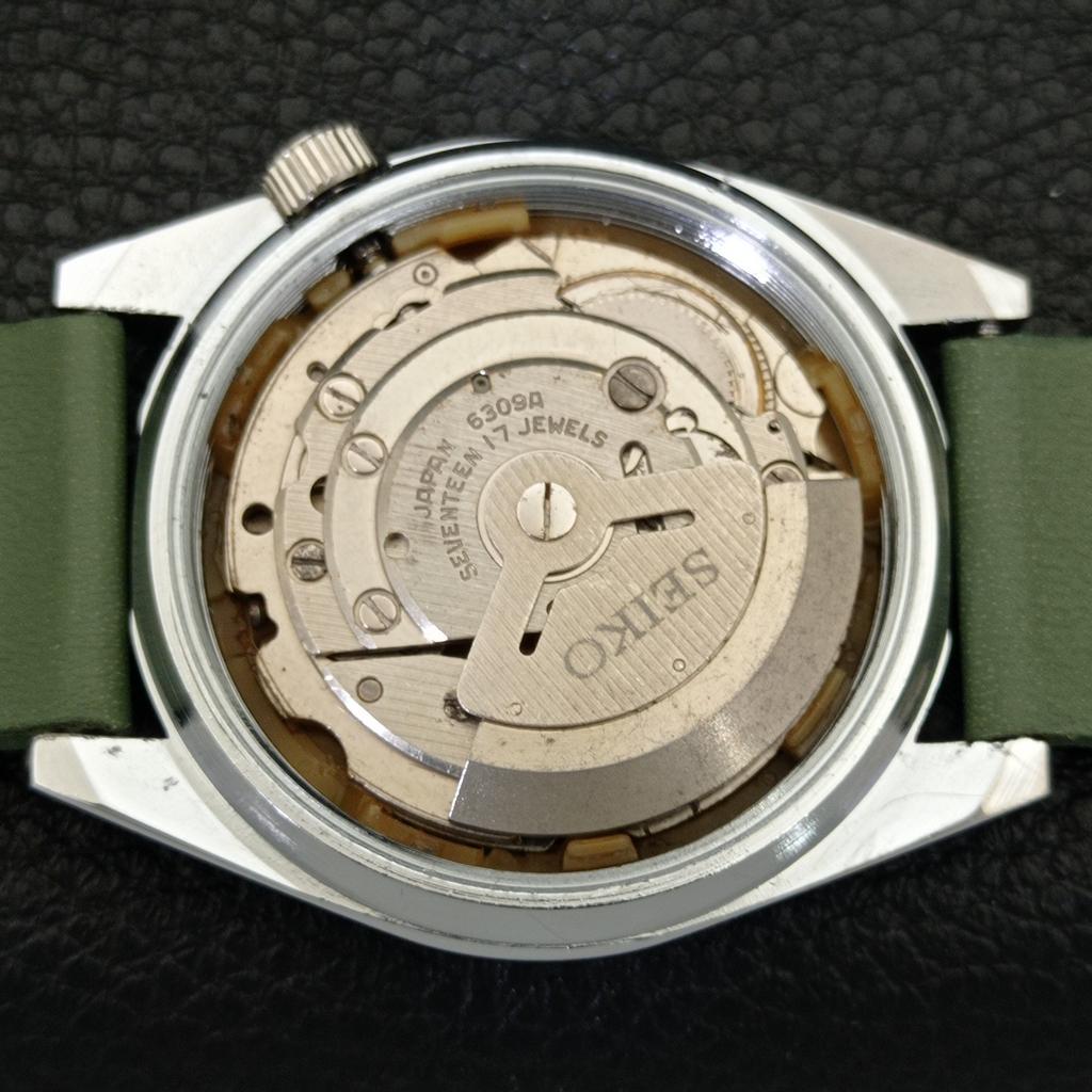 REFURBISHED SEIKO 5 AUTOMATIC 6309A VINTAGE JAPAN MENS GREEN WATCH A441106-4 Sk-a441106