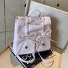 Solid Bow Tie Style Solid Quality Luxury Sense Compact Backpack for Women Designer Casual New Style