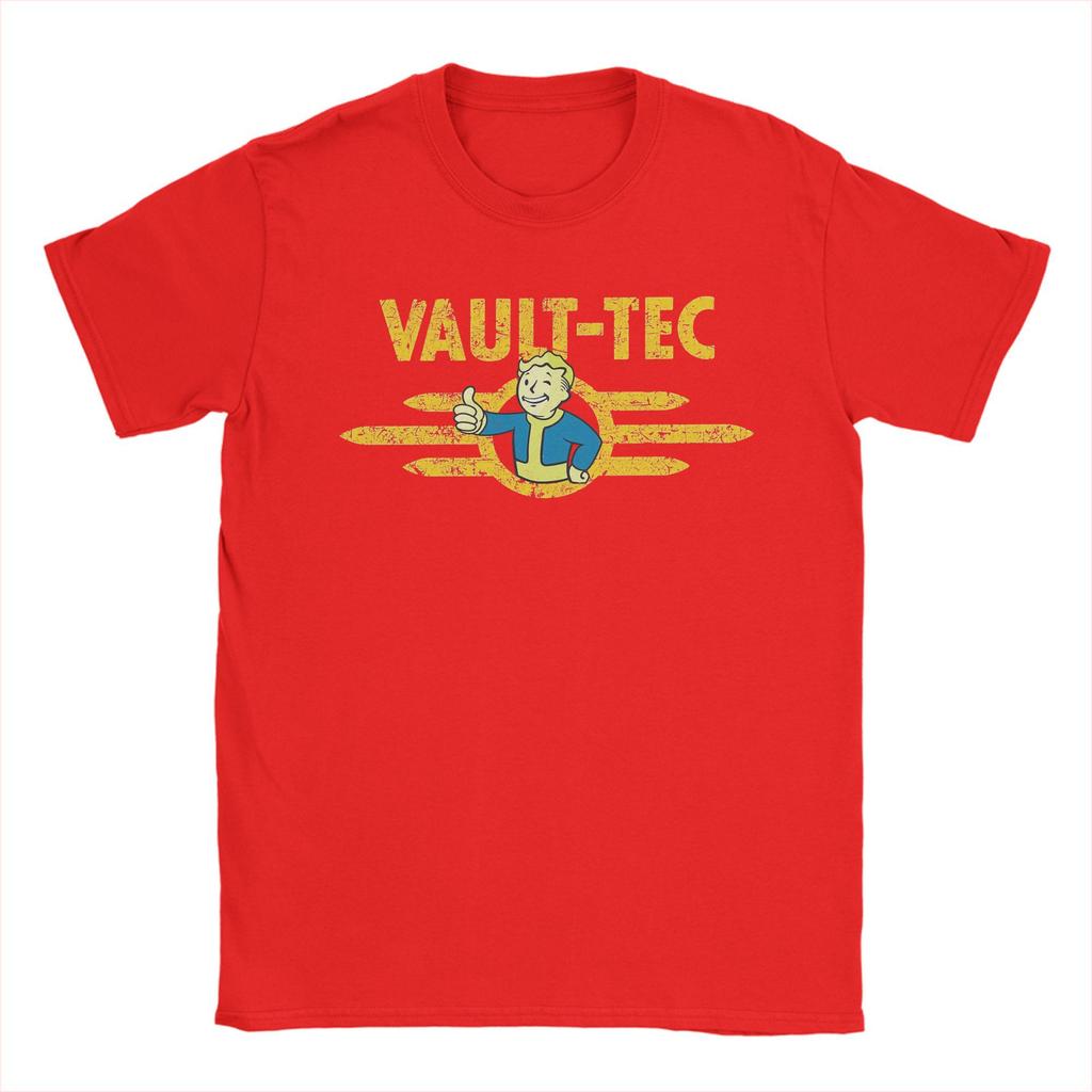 Summer Men's women Vaults-Tec Distressed T Shirt Clothes Leisure Short Sleeve Crewneck Tee Shirt T-Shirts