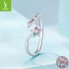 Colorful Meteor Opening Ring Niche Premium S925 Sterling Silver Ring Ring