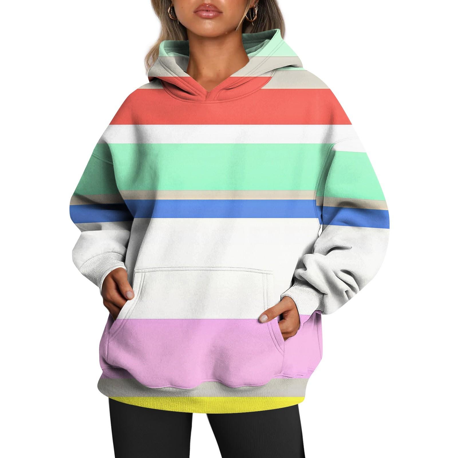 Женские толстовки с капюшоном большого размера с длинным рукавом с принтом — фото 8