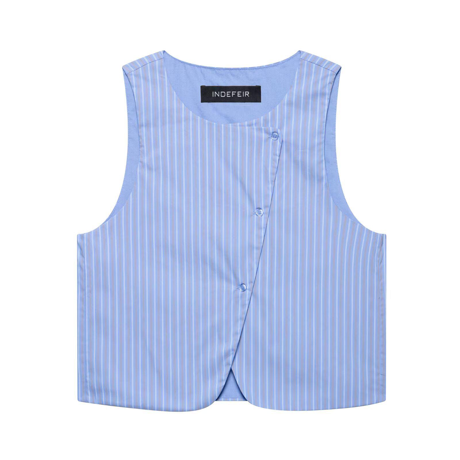 

TAOP&ZA Полосатый летний жилет и комплект длинных брюк в пижамном стиле для женщин Large