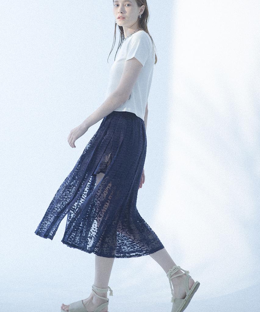 Aimeolkeu Button Pleated Skirt (Navy)