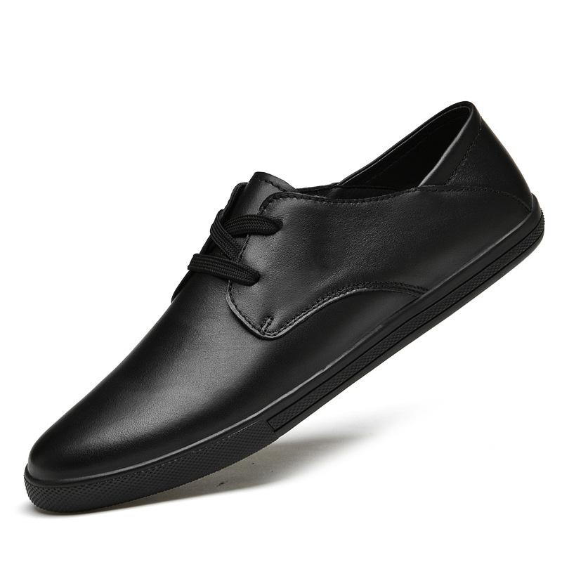 Men's Shoes Large Size Men's Heels Can Be Stepped On Small White Shoes Breathable Board Shoes Foreign Trade Cowhide Surface Small Size Casual Shoes
