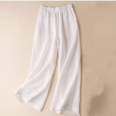 Women's Summer Plus Size Loose Wide-legged Pants High-waisted Straight Draped Nine-minute Pants