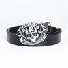 Cinto de Couro Masculino com Fivela de Caveira Retrô - Estilo Personalizado do Velho Oeste Americano