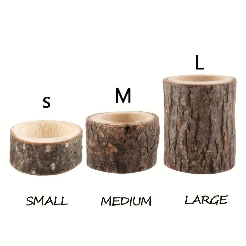 Wood Timber Pile Candle Holder Stand Log Candlestick Succulent Plants Flowerpot Candle Holders Ornament Decor