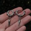 Gothic Y2K Spiked Ball Drop Earrings Grunge Aesthetic Morning Star Rivet Hoop Earrings For Women Men Punk Rock Jewelry