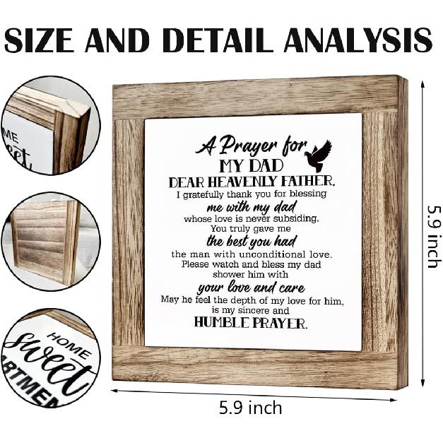 A Prayer for My Dad Sign for Father's Day, Wooden Box Signs for Home Decor, Farmhouse Decor for Dad Room, Sentimental Gift for Dad, Dad Birthday Gift