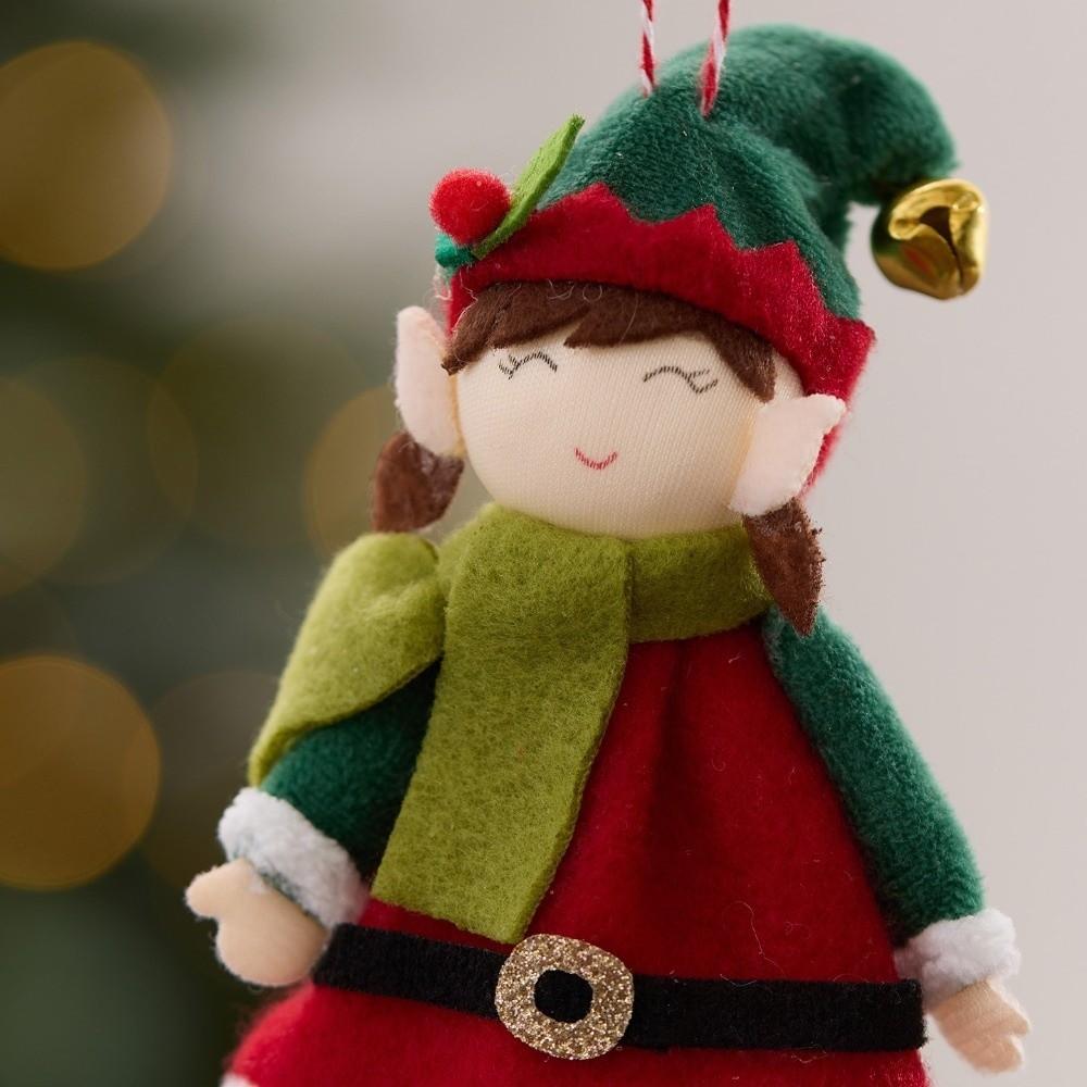 Boy Girl Christmas Elf Doll Cute Elf Plush Doll Christmas Tree Pendant  Christmas Party