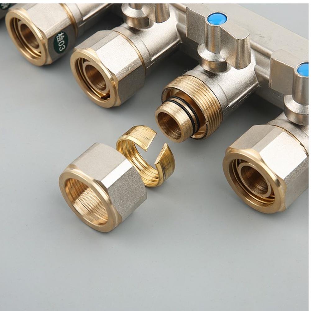 Geothermal Water Splitter Copper Multiple Union Joints For Underfloor Heating Pipes Fits 12 And 16 Millimeter Pipe Sizes