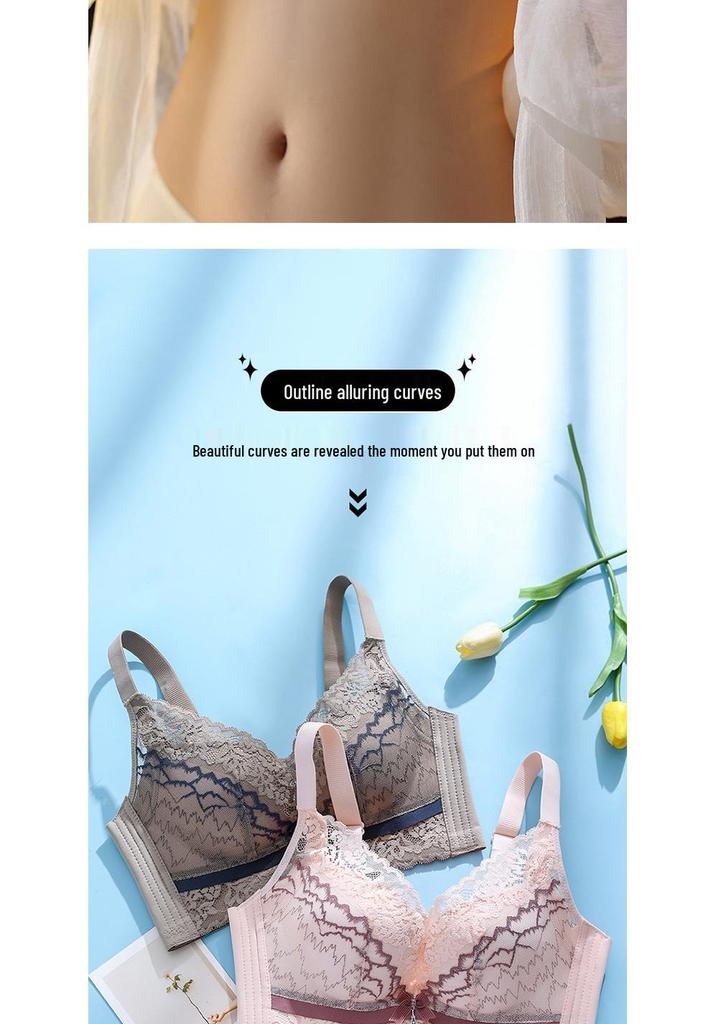 Lace Wire-Free Adjustable Push-Up Bra for Small Bust - Seamless, Breathable, Anti-Sagging Women's Underwear