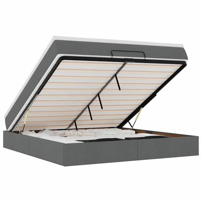 VidaXL Ottoman Bed Frame with Mattress Dark Grey 160x200cm Fabric, Bed Frame, Upholstered Bed Frame, Bed Frame 3311121