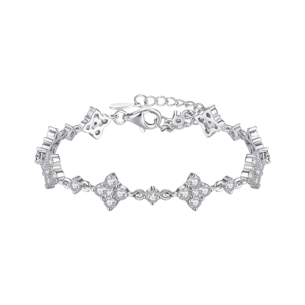 Delicato Braccialetto con Stella in Moissanite per Donna | Argento Sterling 925 Scintillante Braccialetto con Nappa Gioiello Quotidiano Regalo