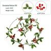 2026 Artificial Christmas Vine with Red Berries - European and American Wall Hanging Decoration