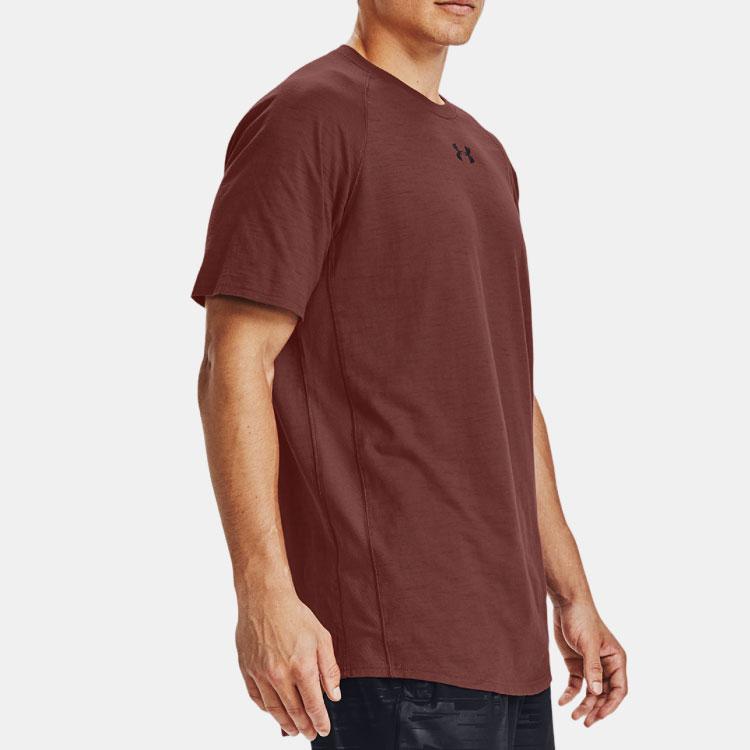 Under Armour Charged Cotton Breathable Training Short Sleeve Raglan T-Shirt Men Tops Red 1351570-688