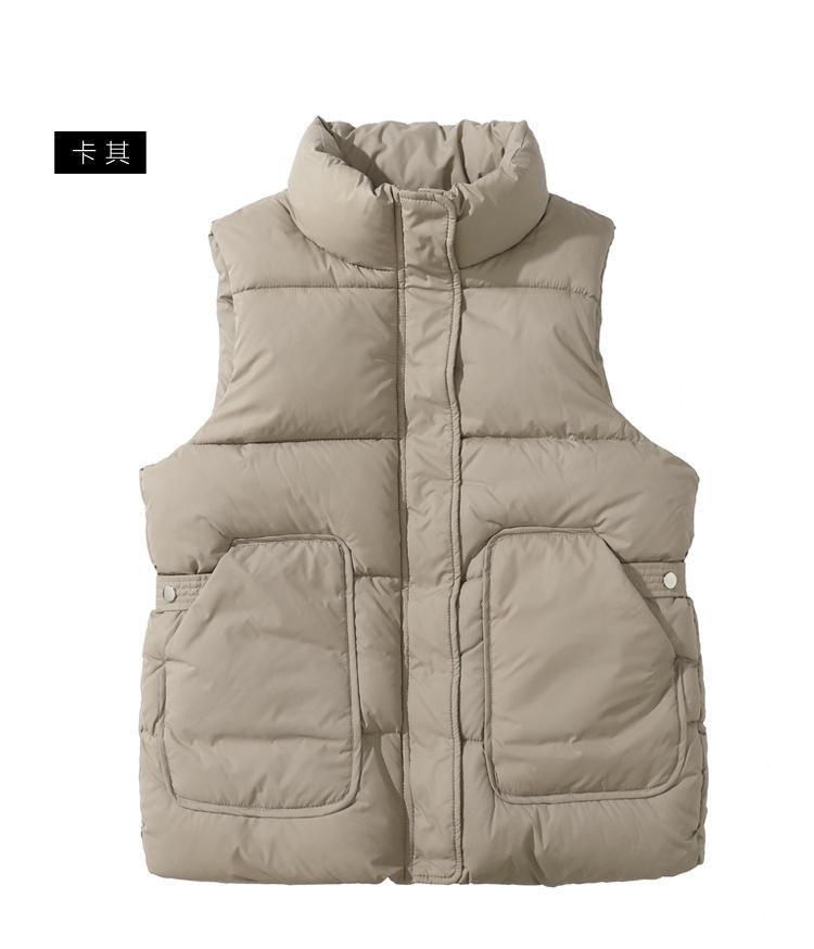 Large Size Down Cotton Vest Women's Short Autumn and Winter Thickened Vest Vest Vest Jacket