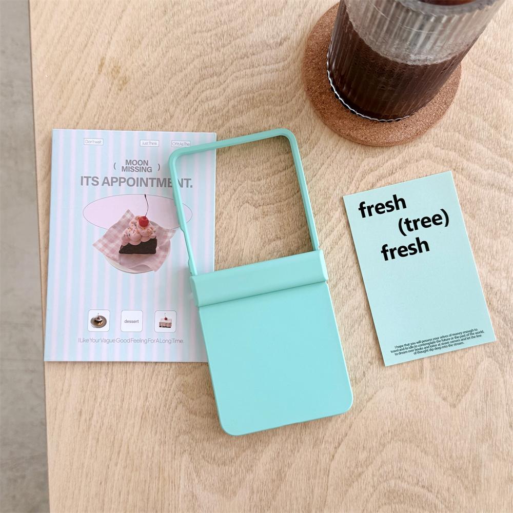 Hinge Protective Cover Phone Case for Samsung Galaxy Z Flip 7 FE 6 5 4 3 Flip7 Flip6 Flip5 Solid Color Macaron Hard Shell Cases
