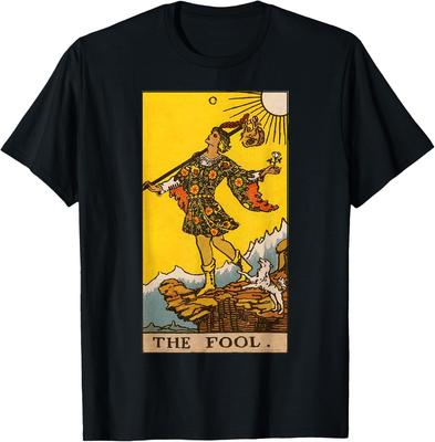 The Fool Tarot Card Major Arcana Zero 0 Graphic Print Cotton T-Shirt Casual Trip Wear