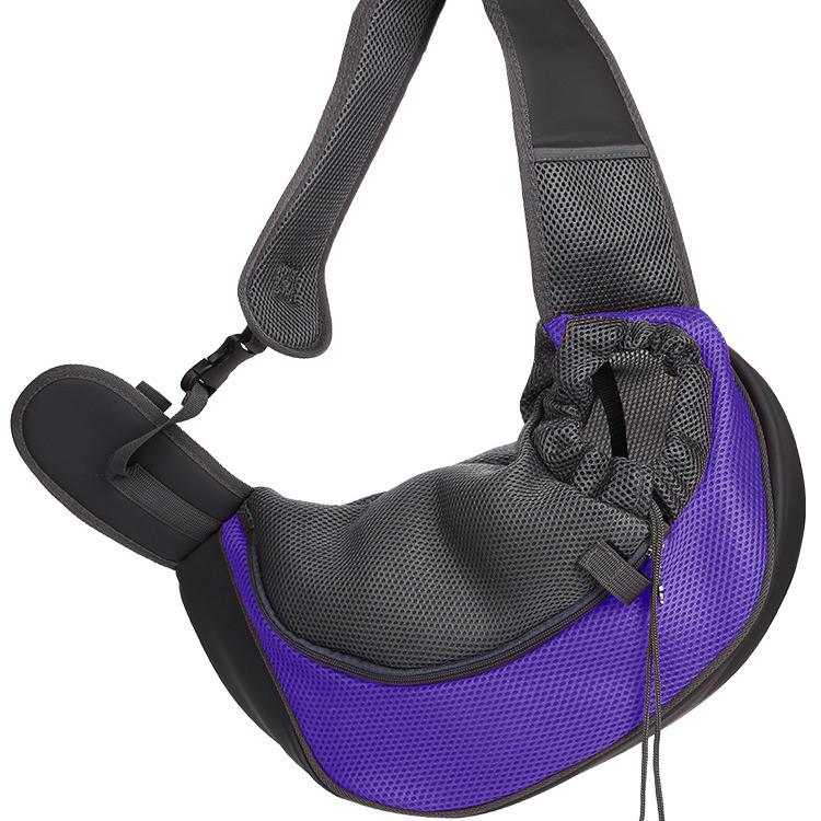 

Портативная диагональная сумка через плечо для кошек и собак с дышащим сетчатым рюкзаком для домашних животных M фиолетовый