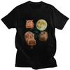 Three Moon Hippos T Shirt Men Women Short Sleeves Novelty Graphic Clothing Streetwear Loose Oversized 100 Cotton Camisetas