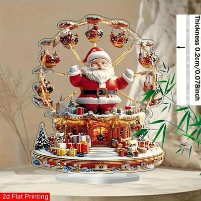 1pcs Bohemian Style Santa Claus Desktop Decoration, 5.9x5.1 Inches, Holiday Home Decora, Perfect Holiday Gift