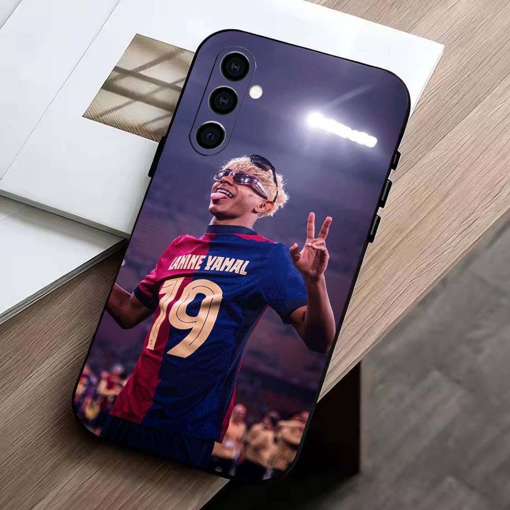 

Football Lamine Yamal Phone Case Black Silicone Soft For Samsung Galaxy A73,A72,A71,A70,A53,A52,A51 Samsung a71 5g