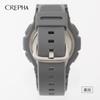 CREPHA TELVA Digital Water Resistant to 5 Urethane Sports Model Watch, Multi-Function, Radio-Controlled, ATM, Stopwatch, Strap, Gray, Men's,