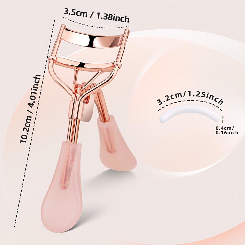

Rose Gold Eyelash Curler, Transparent Pink Jelly Handle, Manual Portable Eyelash Curler, Create Curled Lashes Makeup Beauty Tool