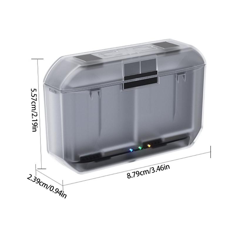 Portable Charging Case With Magnetic Closure Intelligent Protections System Double Slot For Action 5Pro/4/3/Osmo360 Batteries