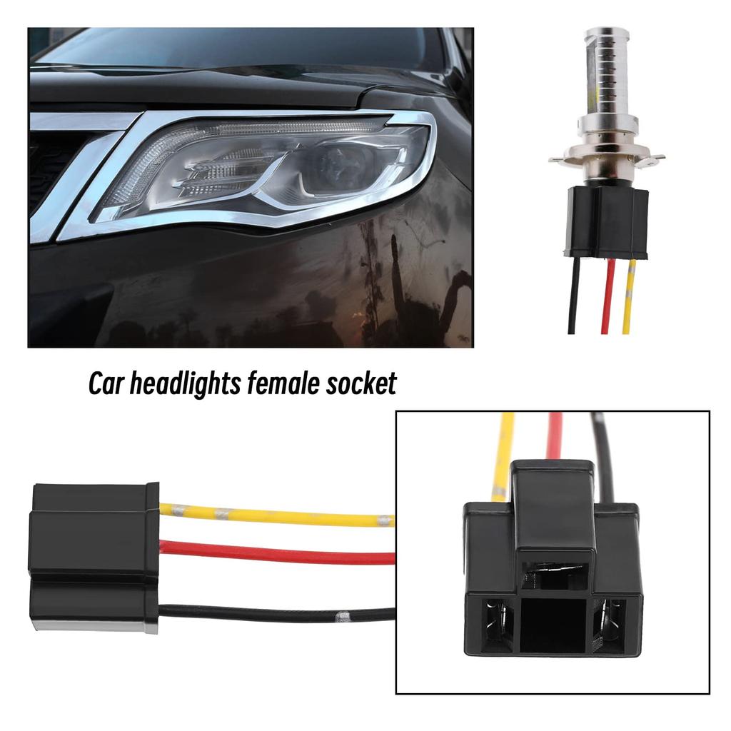 eMagTech Headlight Wiring Connector Replacement for H4 HB472 472 Bulb 3 Pin Headlight Repair Lamp Harness Connector Plug Cable Socket