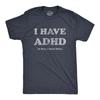 Unisex Shirt Cotton Oversize Large Size Mens I Have ADHD A Damn Hard T Shirt Funny Erection Adult Joke Tee