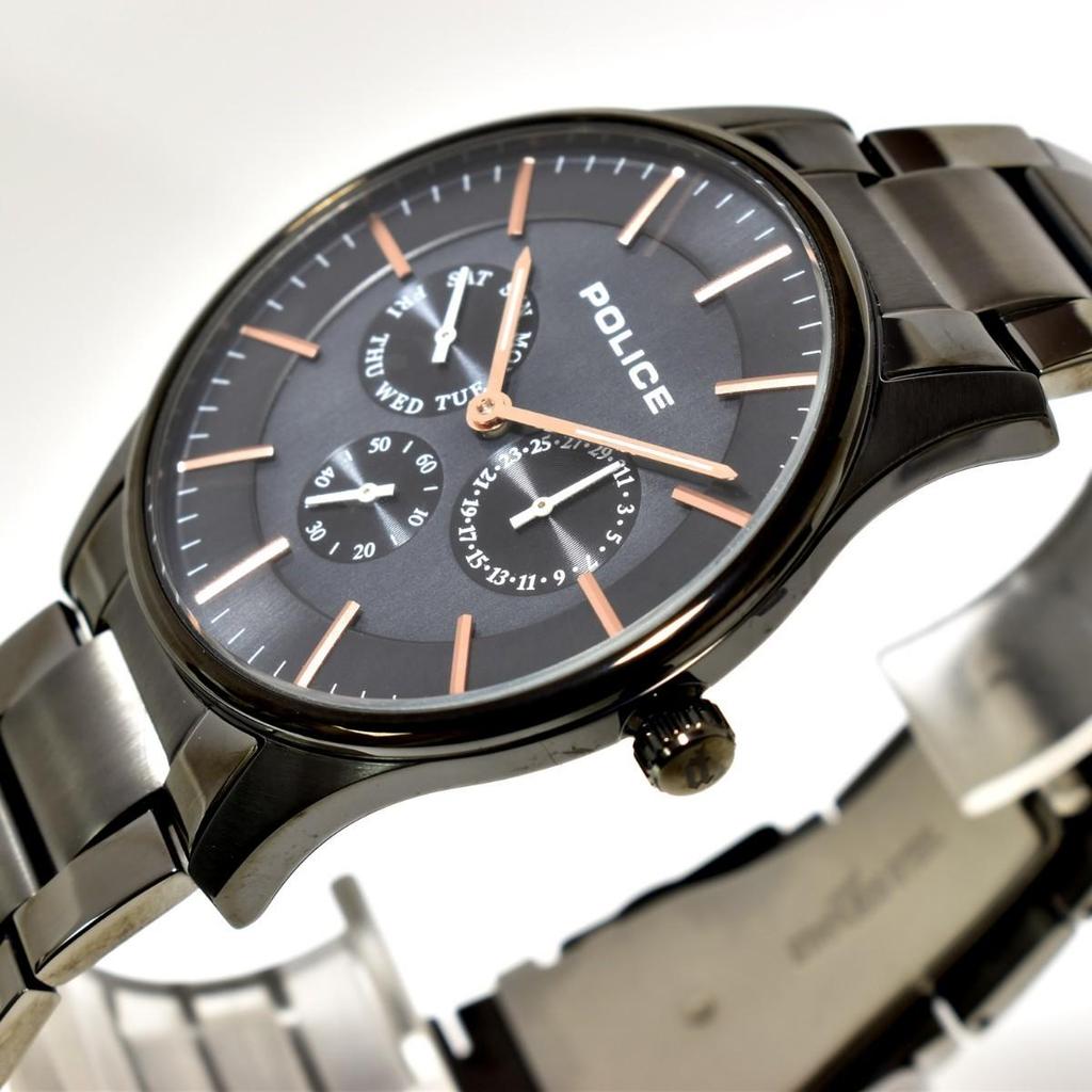 Used Police POLICE 14701JSB Men's Watch Metal Strap Black x Rose Gold Quartz Courtesy Unused
