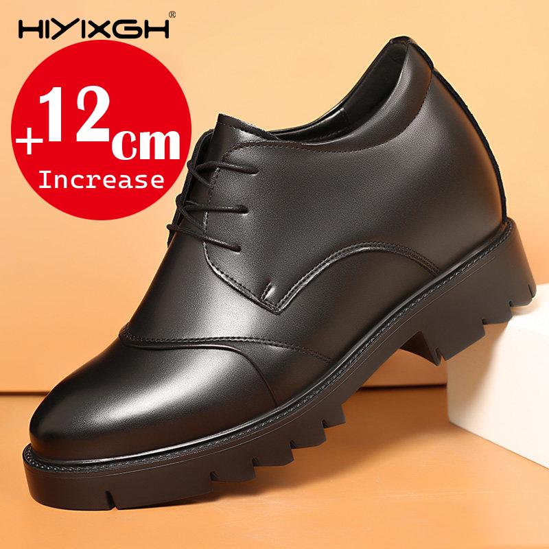 Height Increasing Derby Shoes For Men'S Dress Shoes 12cm Increase Casual Comfortable Breathable Invisible Wedding Elevator Shoes