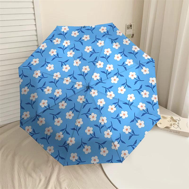 

1PC Floral Pattern Umbrella-8-Rib Reinforced Portable Folding Travel Suitable for All Seasons Outdoor Daily Use Is an Ideal Choice -F334