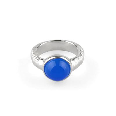 BOLDIERE Farbsteinring [Blauer Achat]_ R30