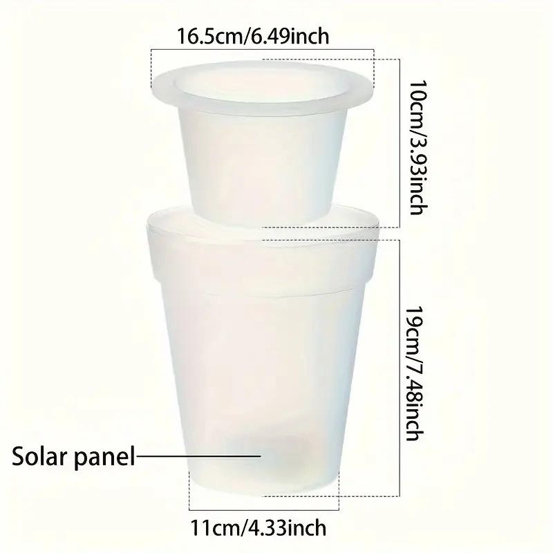Solarbetriebener LED-Blumentopf für den Außenbereich Solar wiederaufladbarer leuchtender wasserdichter LED-Pflanztopf für Balkonlandschaft Nachtlampe