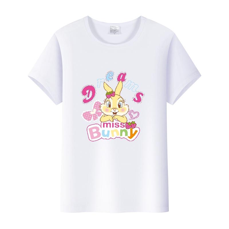 Kawaii Clothes Y2K Tshirt Plus Size Tops Unisex Cartoon Bambi Thumper Graphic T-shirt Summer Blouses White Tees