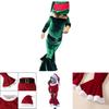 Festive Christmas Kids Girls Plush Flared Pants Suit With Santa Hat Tree Hat