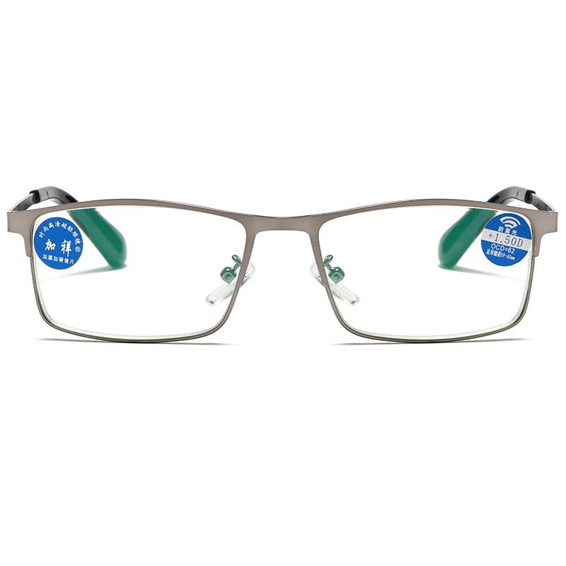 Männer Metall Halbrahmen Lesebrille Luxus Designer Anti Blau Licht Brille Fertig Verschreibung Presbyopie Brille Bis +4,0