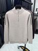 Hengyuanxiang Men's 100% Pure Wool Half-Zip Crew Neck Sweater - 2025 Autumn/Winter Warm Knitwear