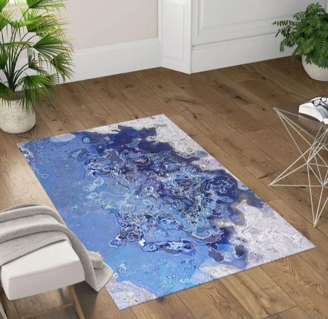 Riviersteen Vloerkleden-Modern Organisch-Grijs Decor-Natuur Decor-Rotsen Liefhebbers Cadeau Cadeau-Uniek Cadeau-Stenen Woonkamer Tapijt-Slaapkamer Tapijt 50X80cm