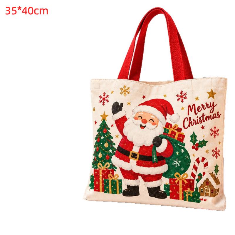Christmas Handheld Cloth Bag Cartoon Santa Claus Xmas Tree Gift Bag Merry Christma Decor Noel Natal Navidad Happy New Year 2026