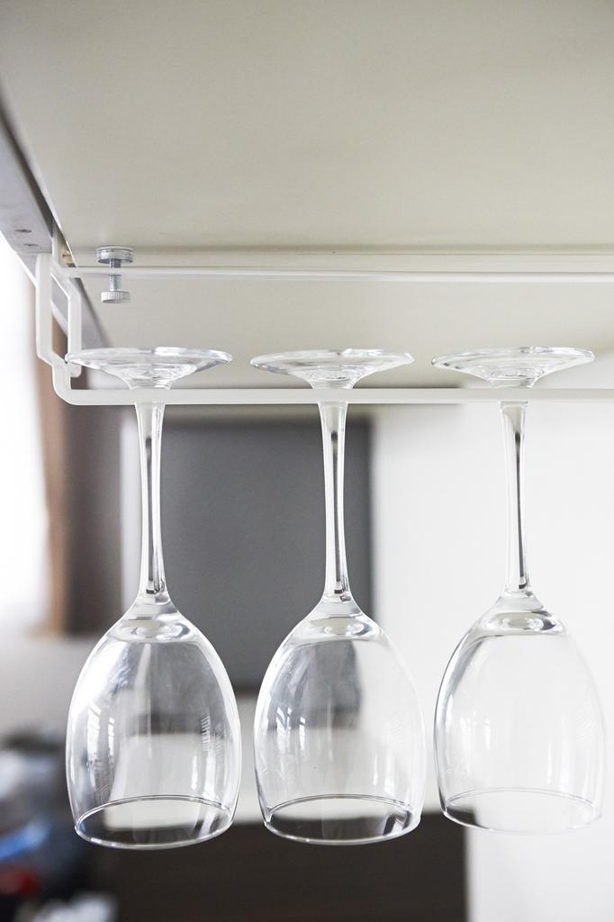 Yamazaki Jitsugyo Lower Cupboard Wine Glass Hanger Plate White 2905