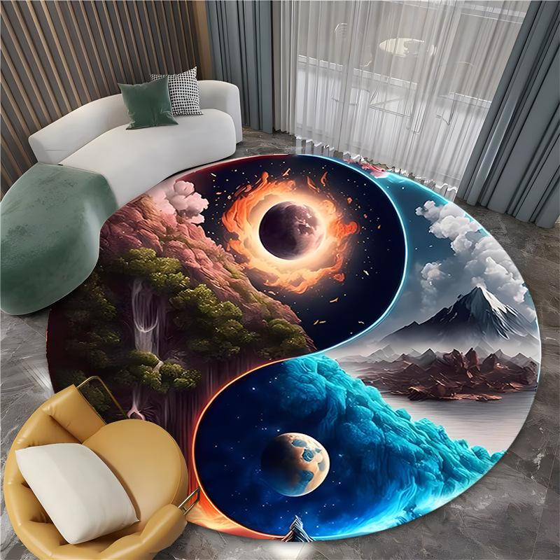 Mysterious Yin-yang Tiger Dragon Rugs Carpet for Living Room Retro Bedroom Large Area Anti-slip Floor Mat Indoor Entry Doormat