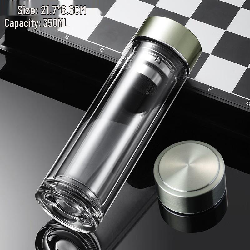 High Borosilicate Double-Layer Glass Tea Infuser Cup
