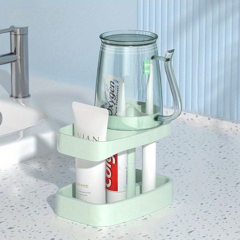 

Space Saving Toothbrush Holder with Cup - Self-supporting, No Need for Power, Suitable for Home, Dormitory, and School Use зелёный