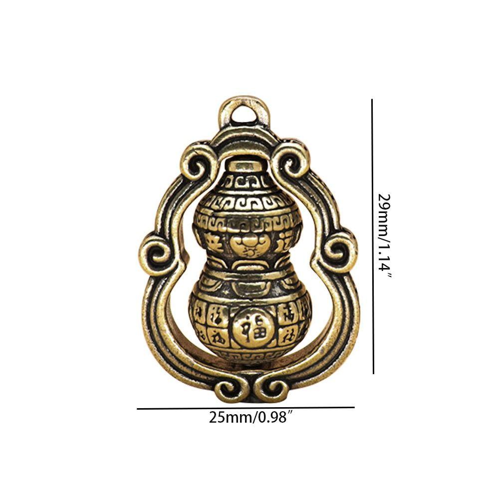 Lucky Brass Gourd Pendant Brass Crafts Mini Gourd Figurines Rotating Gourd Ornaments Desktop Decor