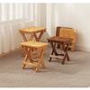 Household Foldable Horse Stool, Solid Wood Wear-resistant Low Stool, Comfortable Sitting Bench for Indoor Use